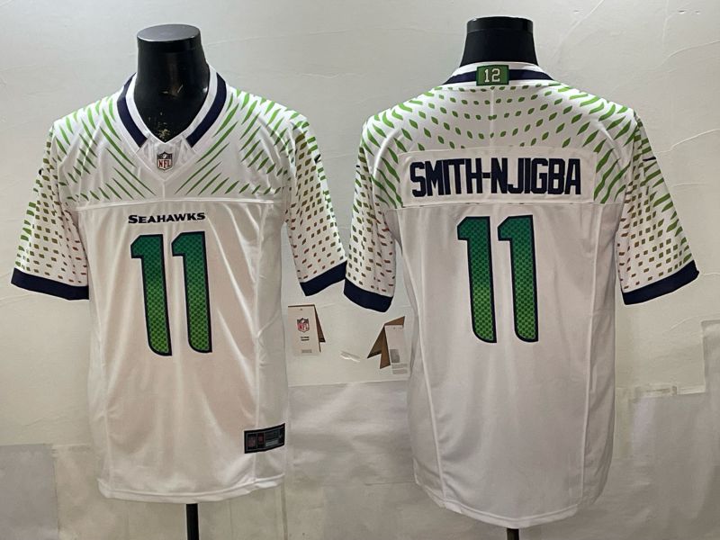 Men Seattle Seahawks #11 Smith-Njigba White 5th generations 2026 Nike Limited NFL Jersey style 004->philadelphia phillies->MLB Jersey